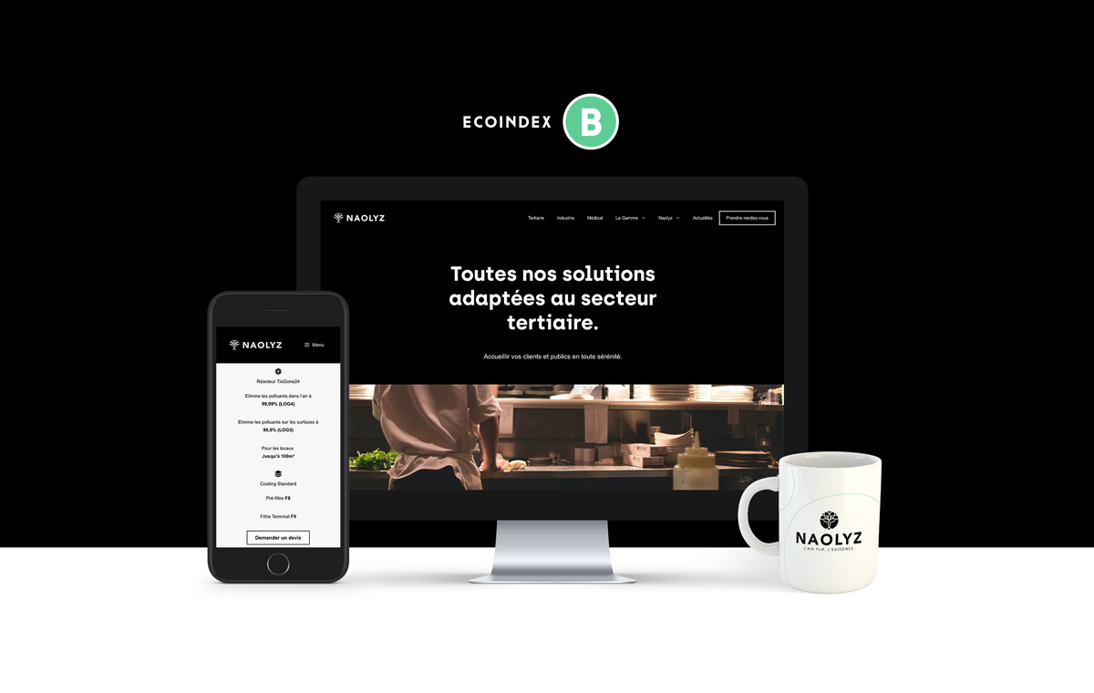 éco-conception numérique, site web naolyz, ecoindex B