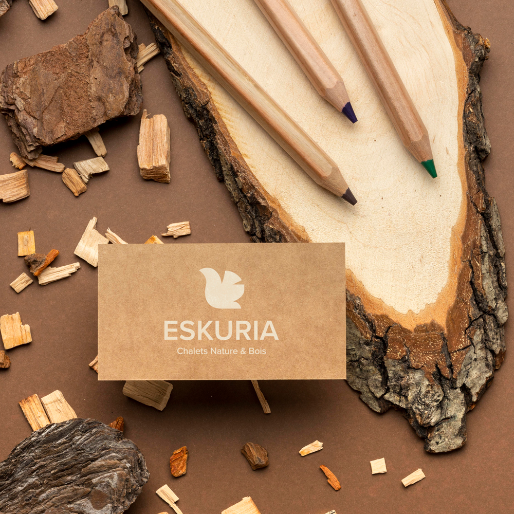 Carte de visite Eskuria kraft et bois