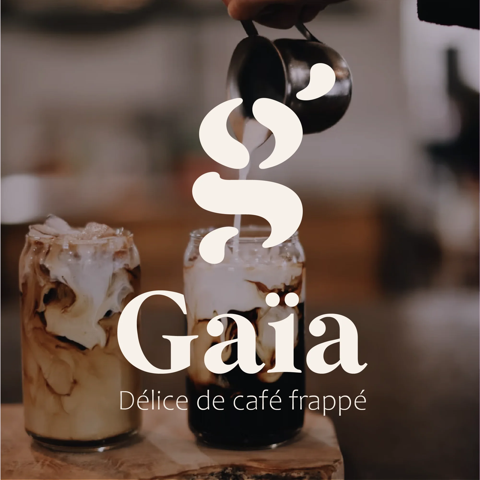 Logo-lettre G : Gaia, délice de café frappé
