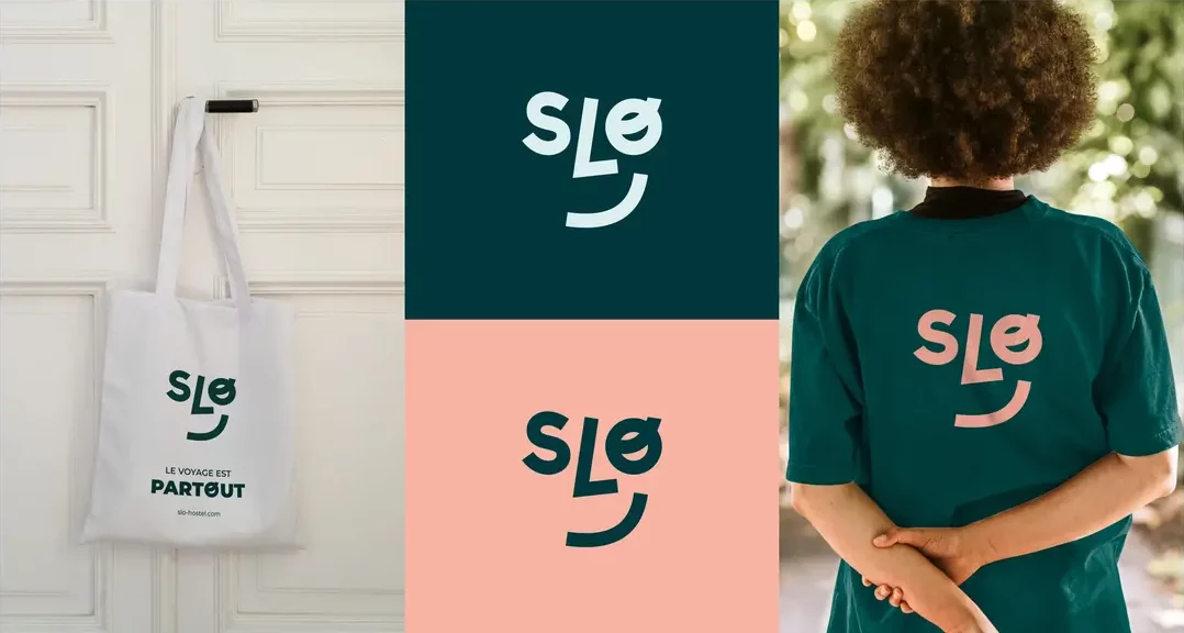 logo SLO souriant sur supports de communication - stratégie de marque